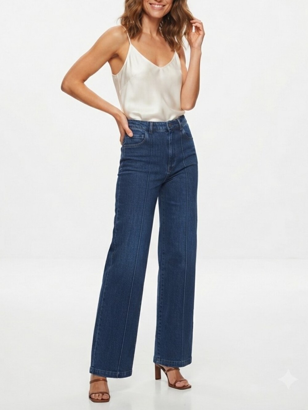 The Label Edition Elvis Pants Ciel Made In Spain Center Seam Wide Leg Jeans 28